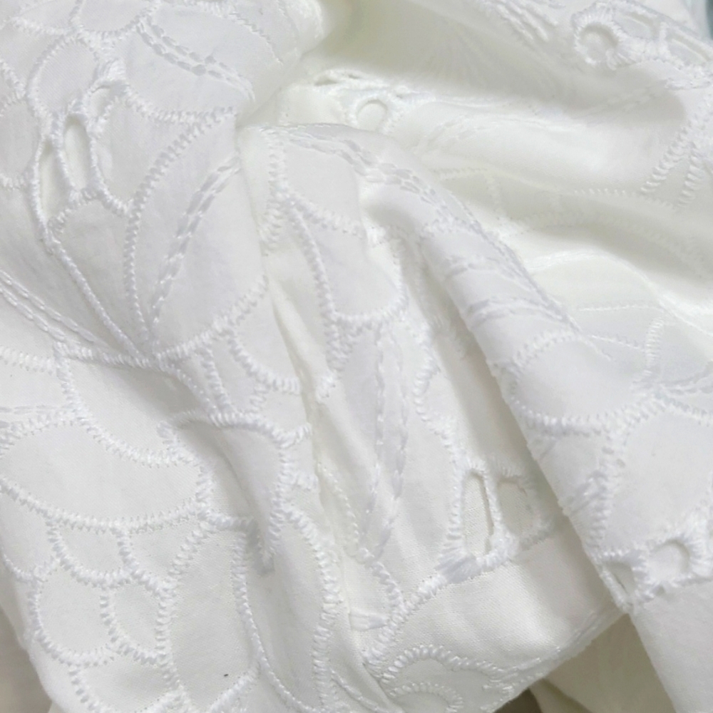 Ann Taylor Women's White Eyelet Puff Sleeve Midi Dress - Picture 6 of 17